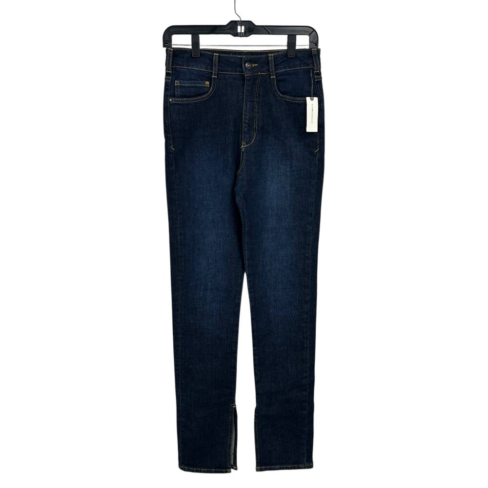 NWT Pilcro Ultra High Rise Five Pocket The Split Straight Denim Jeans Womens 26 - Picture 2 of 12